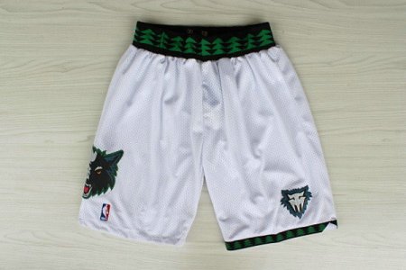 Maillot De Basket Minnesota Timberwolves Retro Engrener Blanc Short